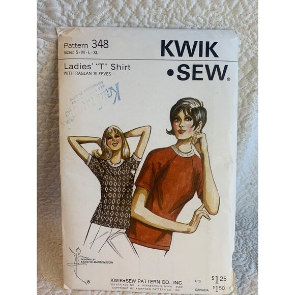 Kwik Sew Misses T Shirt Sewing Pattern sz S M L XL 348 - uncut - Picture 8 of 10